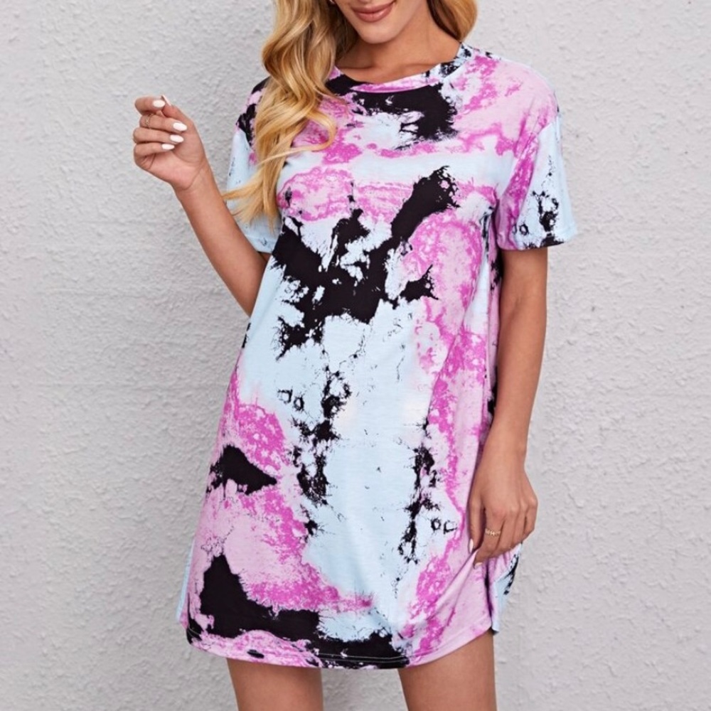 🔥NWOT TYE DYE PURPLE TUNIC TOP DRESS MEDIUM